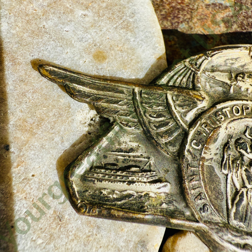 St. Christopher Metal Shield Travel Protection visor clip