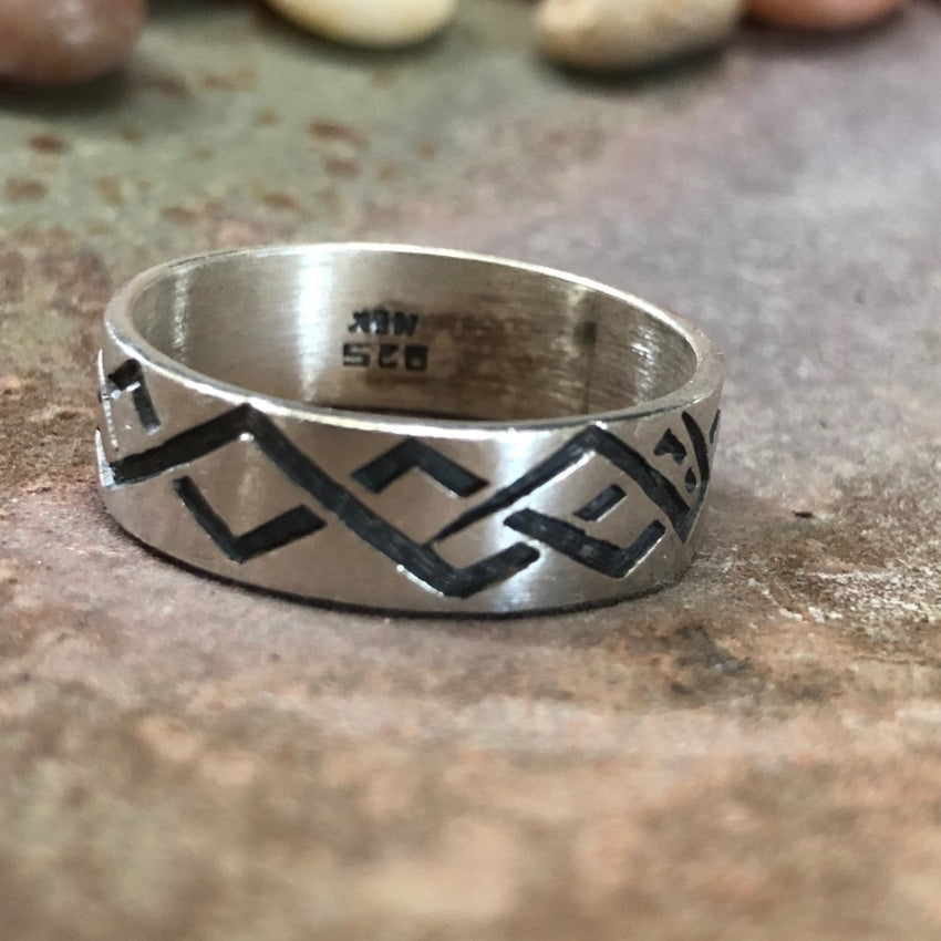 Stacking Band Ring with Overlay Design Size 11.5 Vintage Yourgreatfinds