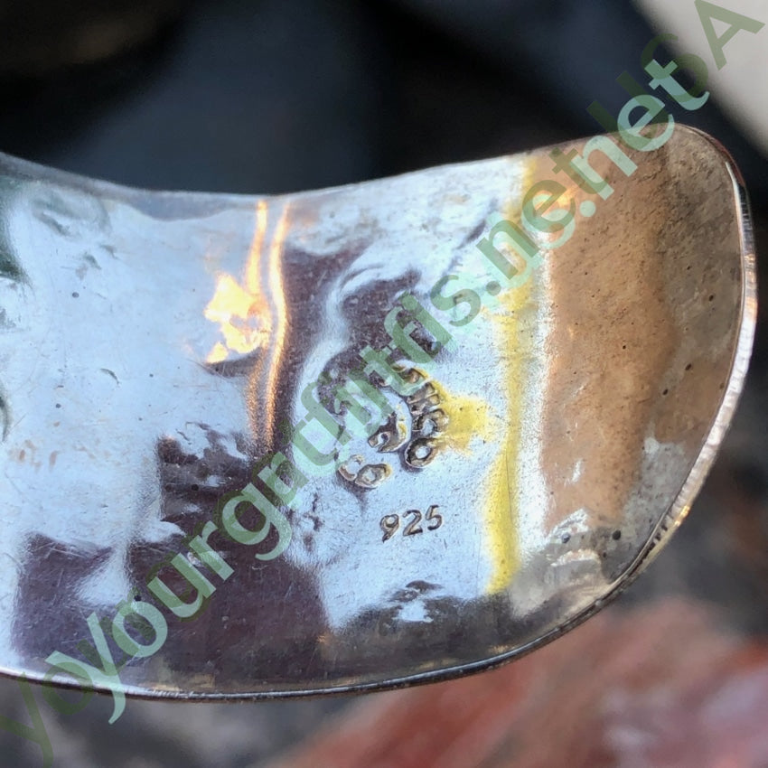 Stamp Decorated Orb Cuff Bracelet Sterling Silver Mexico Yourgreatfinds