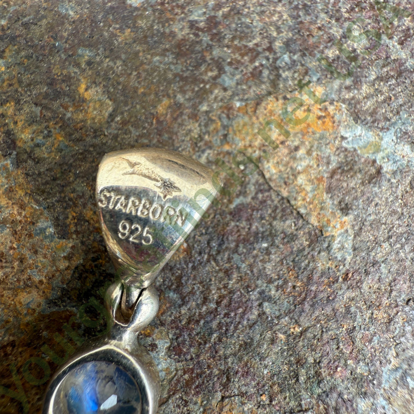 Starborn Sterling Silver & Rainbow Moonstone Cluster Pendant pendant
