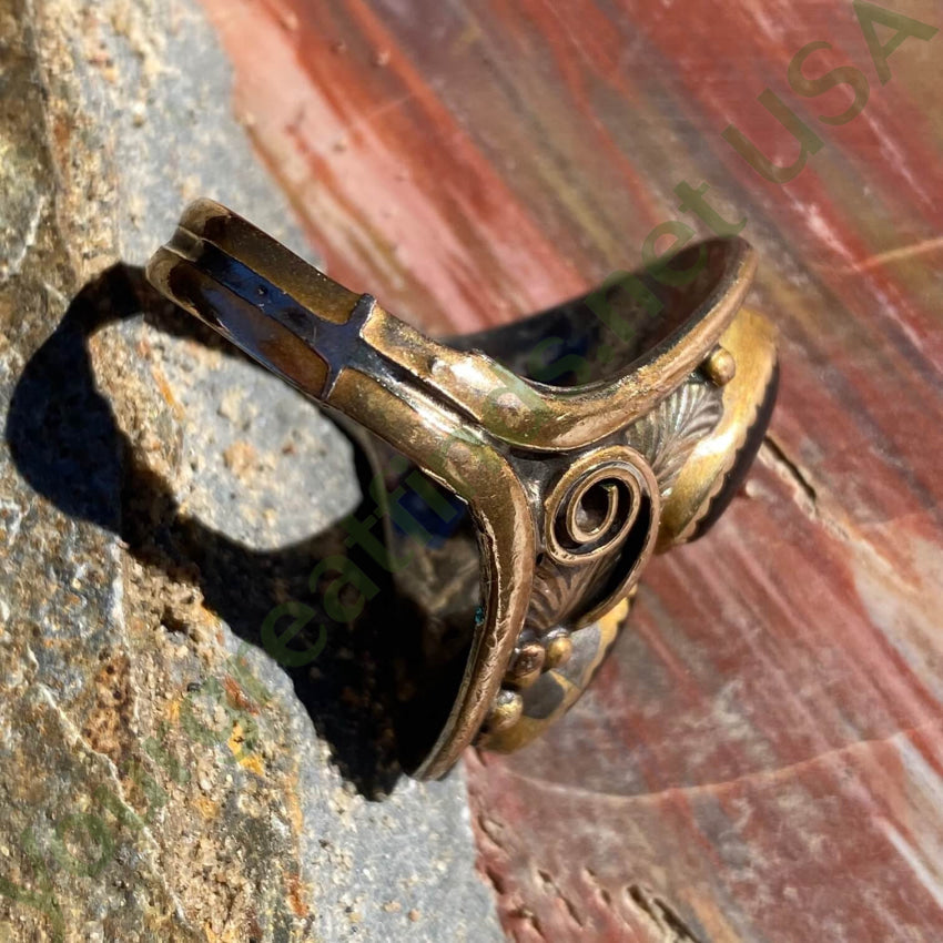 Sterling Silver 12K Gf Onyx Ring Sz 11 3/4 Justin Morris Navajo