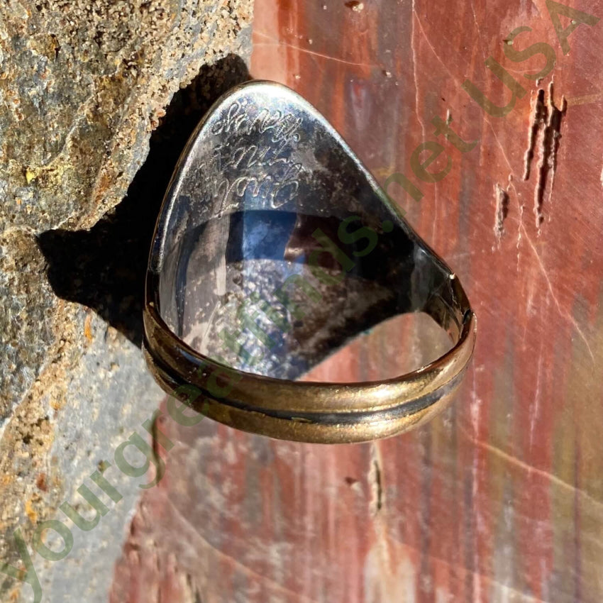 Sterling Silver 12K Gf Onyx Ring Sz 11 3/4 Justin Morris Navajo