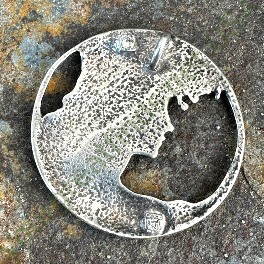 Sterling Silver 1970S Victorian Lady In Bonnet Pendant Pendant