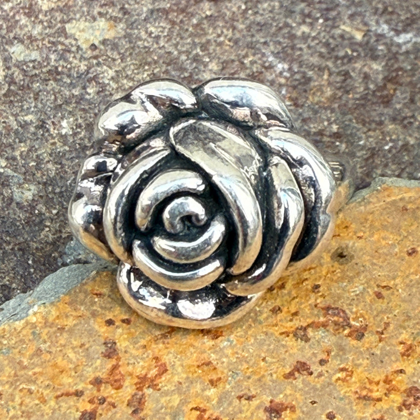 Sterling Silver 3-D Rose Ring Size 6.5 Ring