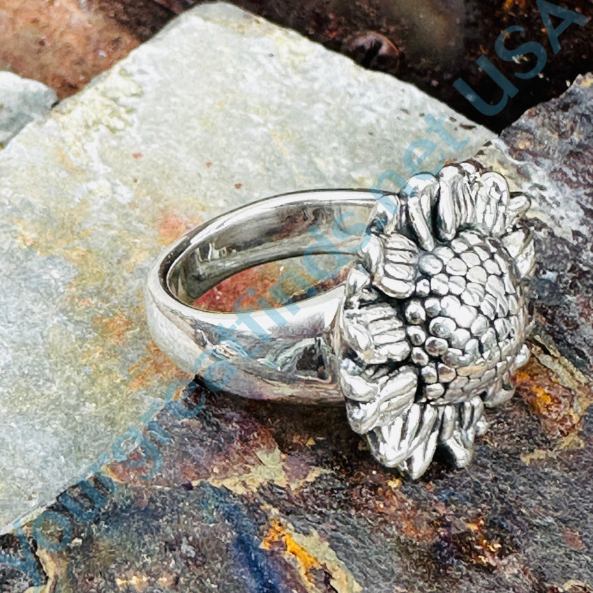 Sterling Silver 3-D Sunflower Ring 9.5 Ring