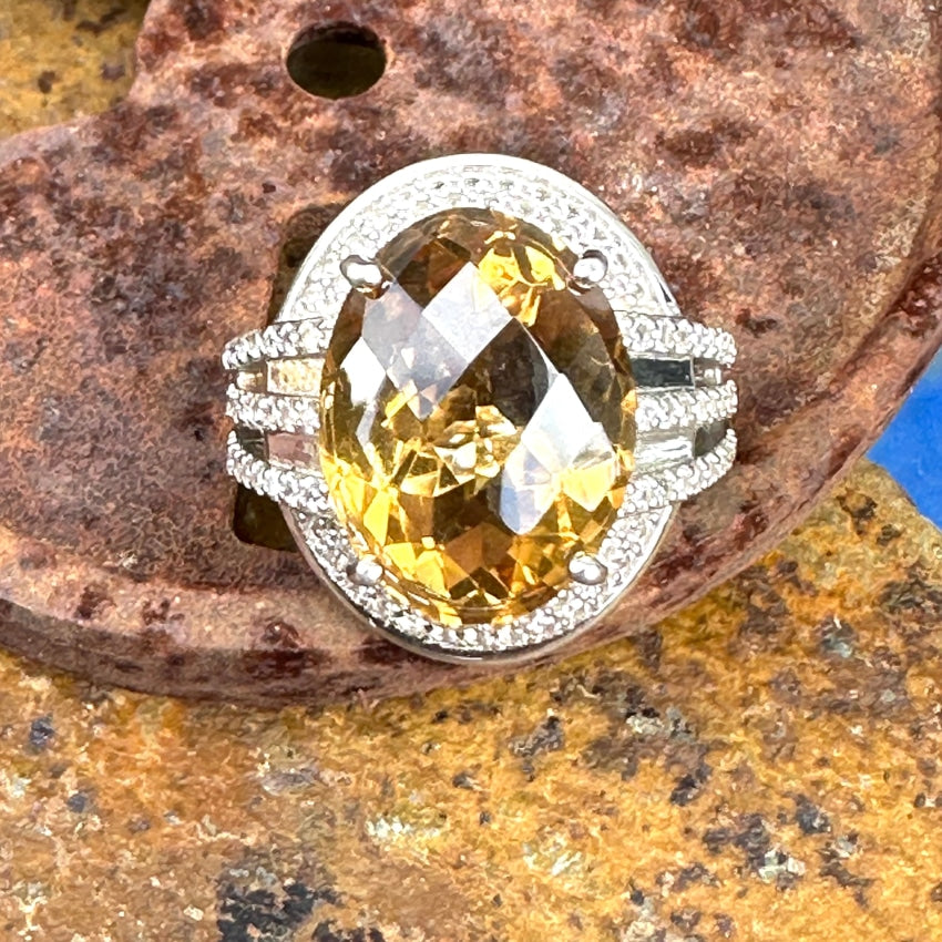Citrine and White Topaz Ring | Made In Earth US