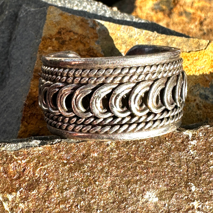 Sterling Silver Adjustable Band Ring Ring