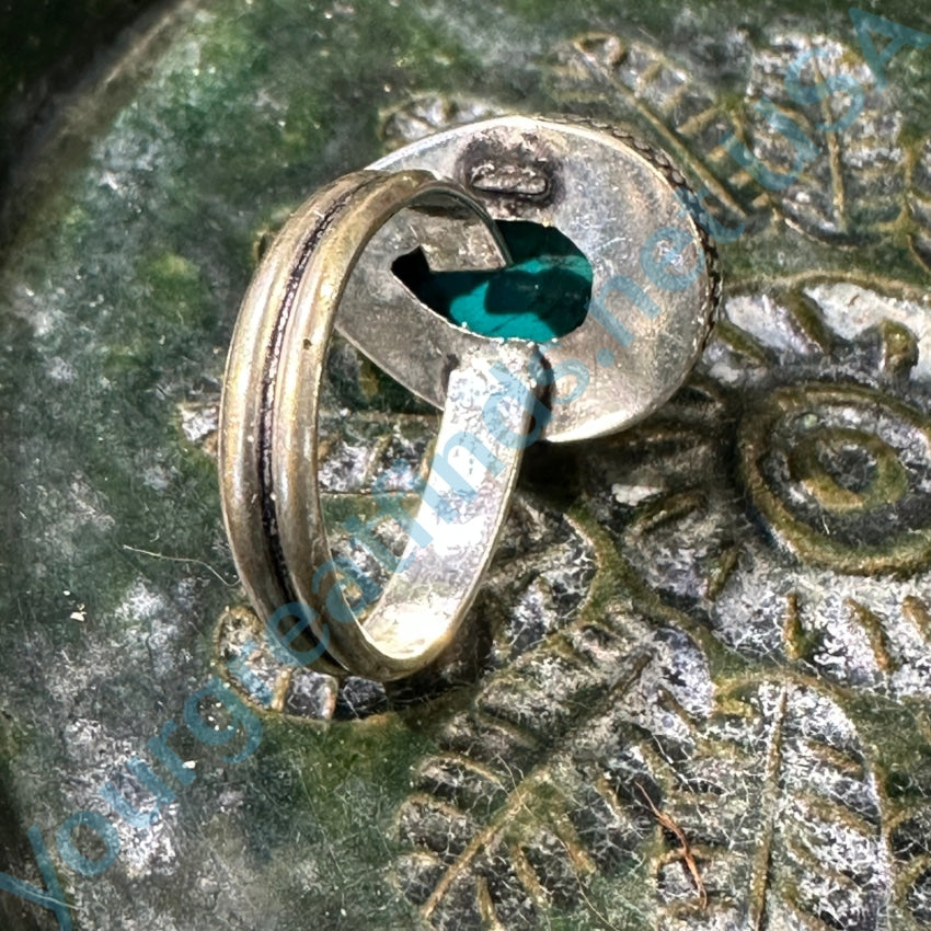 Sterling Silver Adjustable Ring Faux Turquoise Vintage