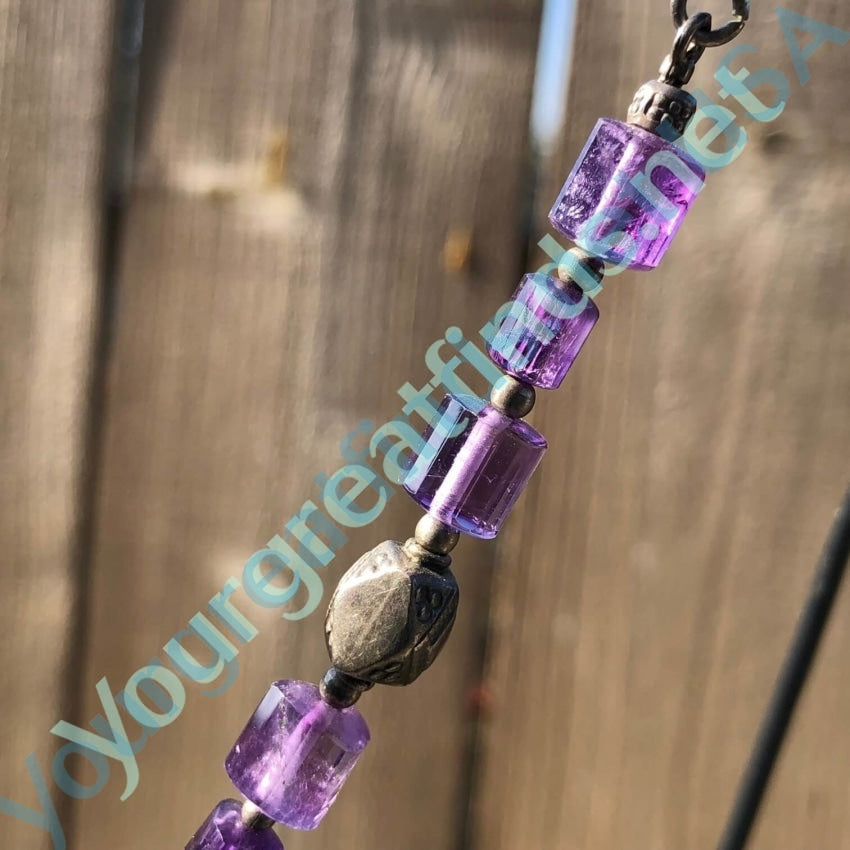 Sterling Silver Amethyst Beaded Necklace Yourgreatfinds