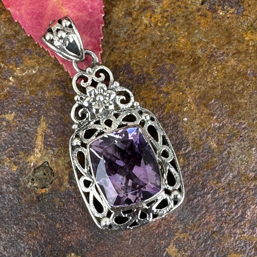 Sterling Silver & Amethyst Pendant Pendant