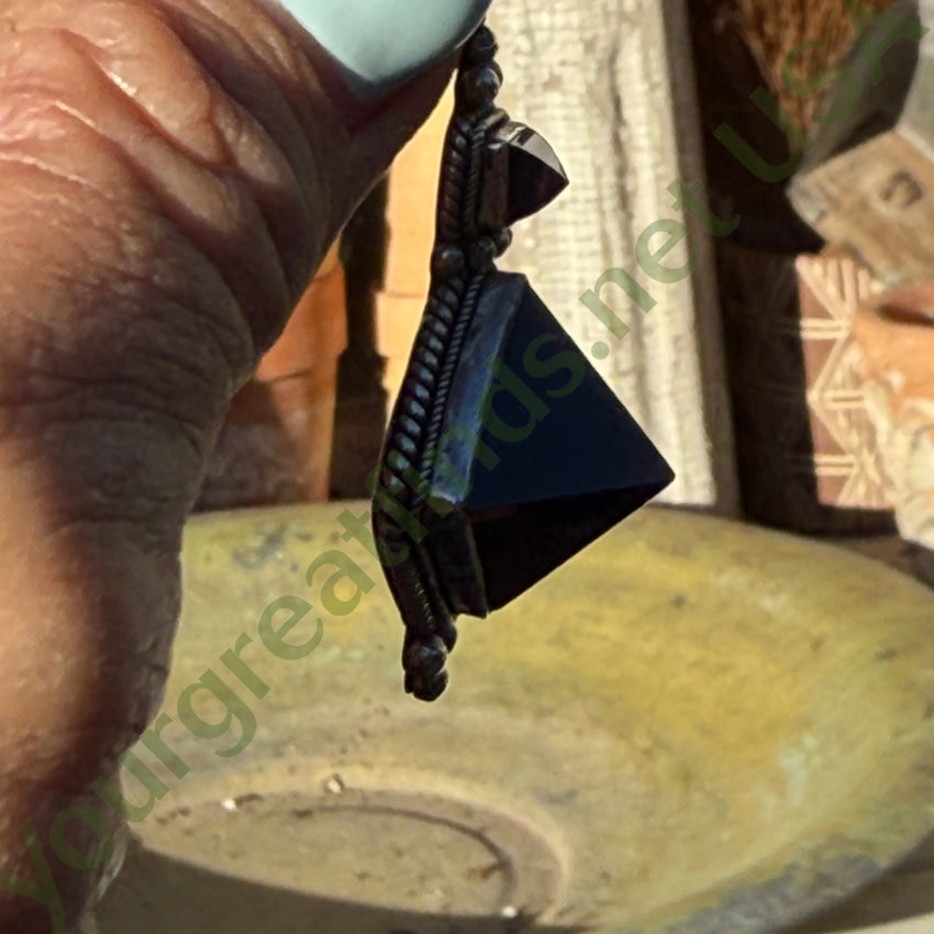 Sterling Silver Amethyst & Pyramid Smoky Citrine Pendant pendant