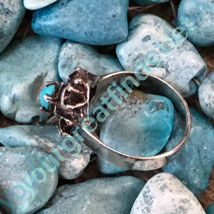 Sterling Silver and Turquoise Ring Size 6 3/4 Yourgreatfinds