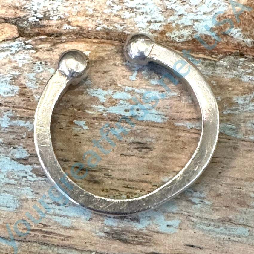 Sterling Silver Ball Torque Ring Adjustable