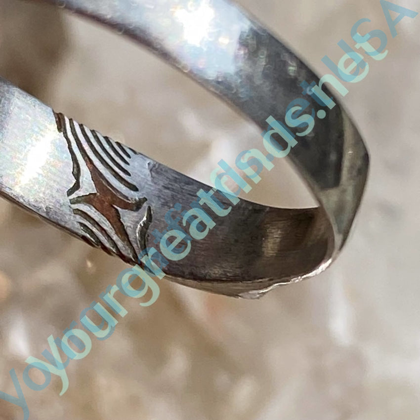 Sterling Silver Band Ring Copper Inset Size 10 1/4 Yourgreatfinds