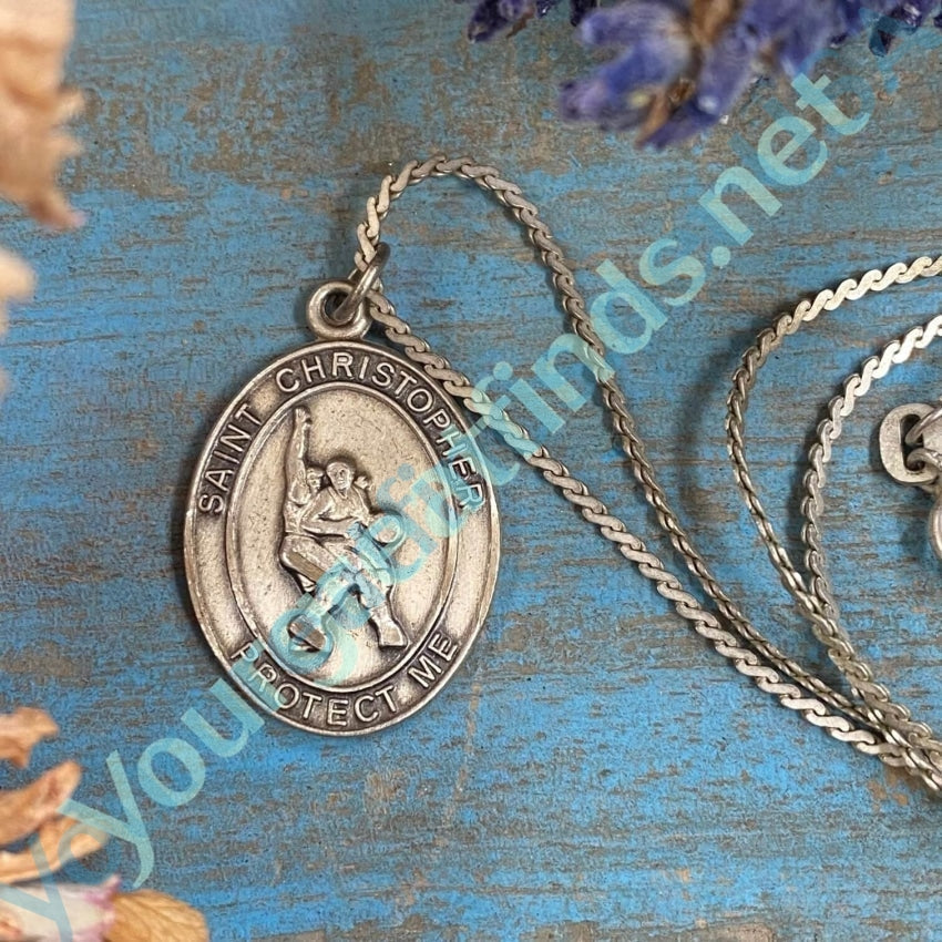 Sterling Silver Basketball Sports St. Christopher Necklace Yourgreatfinds
