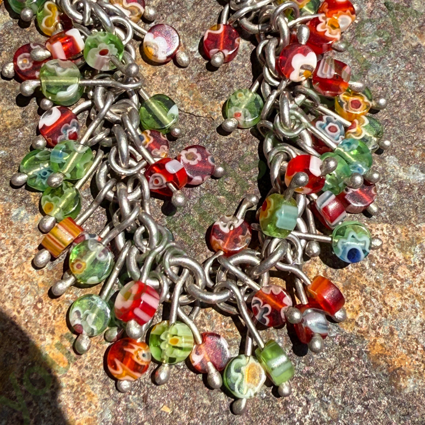 Sterling Silver Beaded Charm Bracelet ring