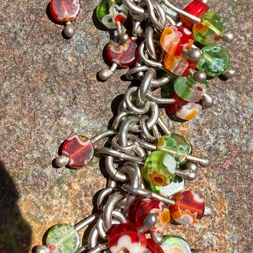 Sterling Silver Beaded Charm Bracelet ring