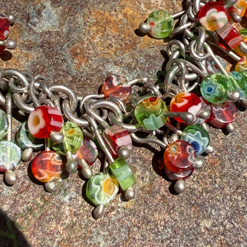 Sterling Silver Beaded Charm Bracelet ring