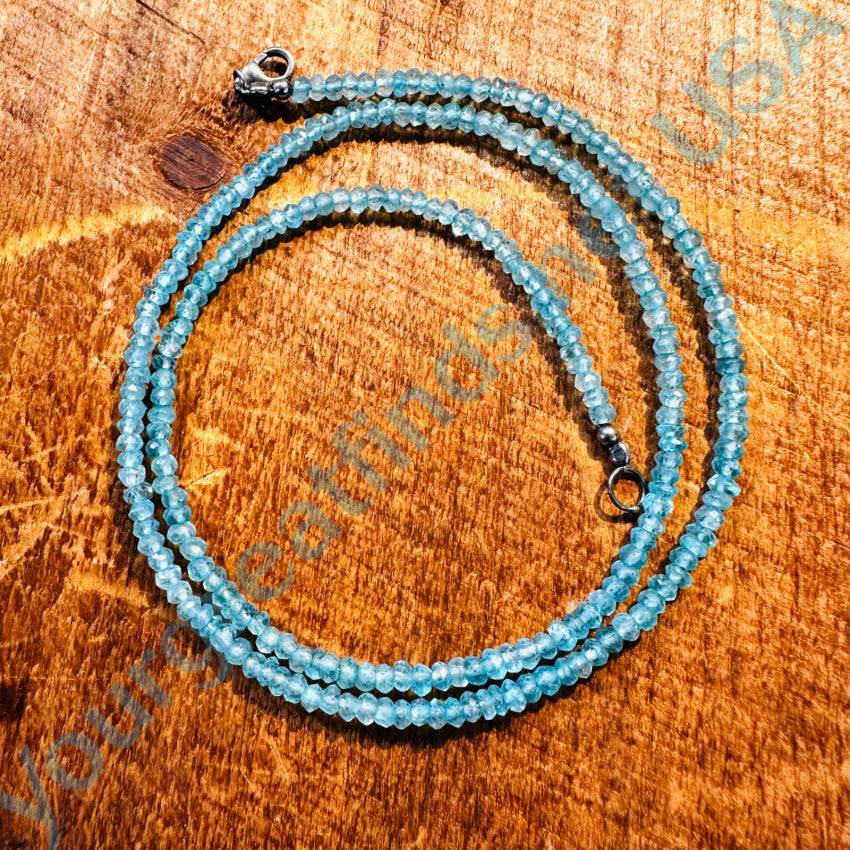 Sterling Silver & Blue Apatite Beaded Necklace Necklace