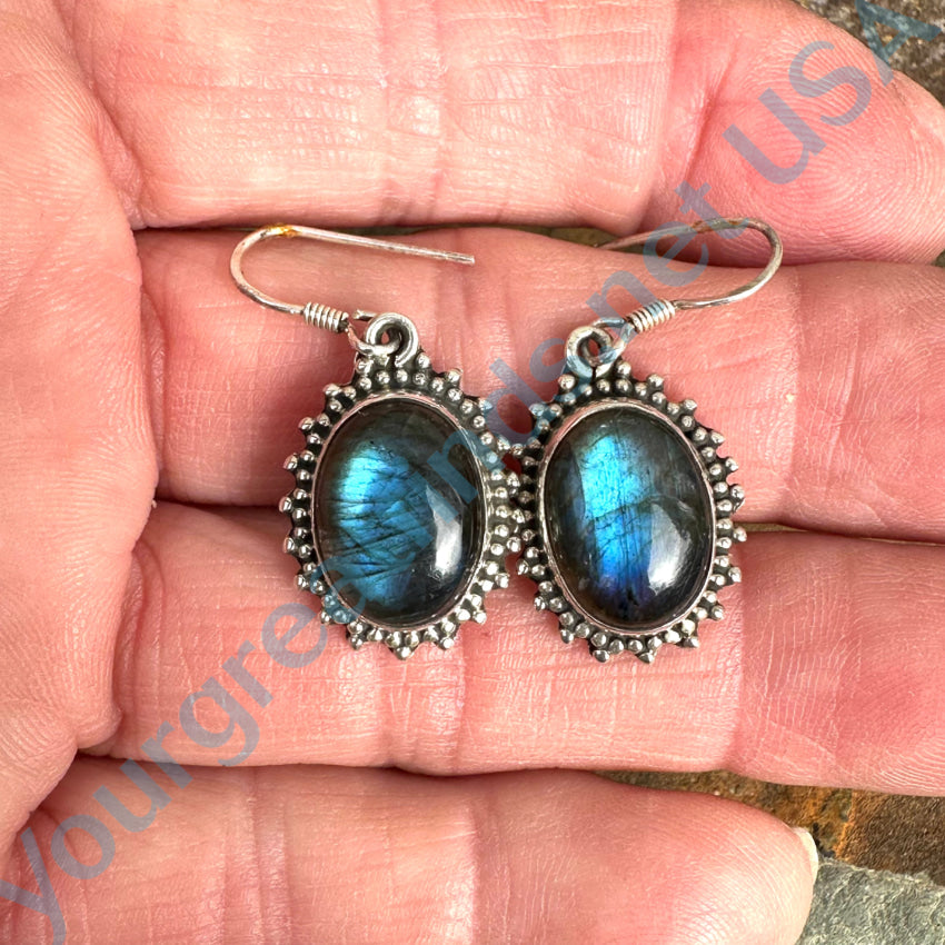 Sterling Silver Blue Labradorite Pierced Earrings Earrings