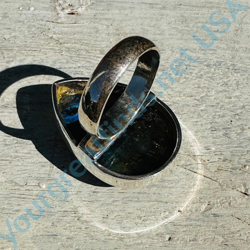 Sterling Silver & Blue Labradorite Ring Size 9.5 Ring