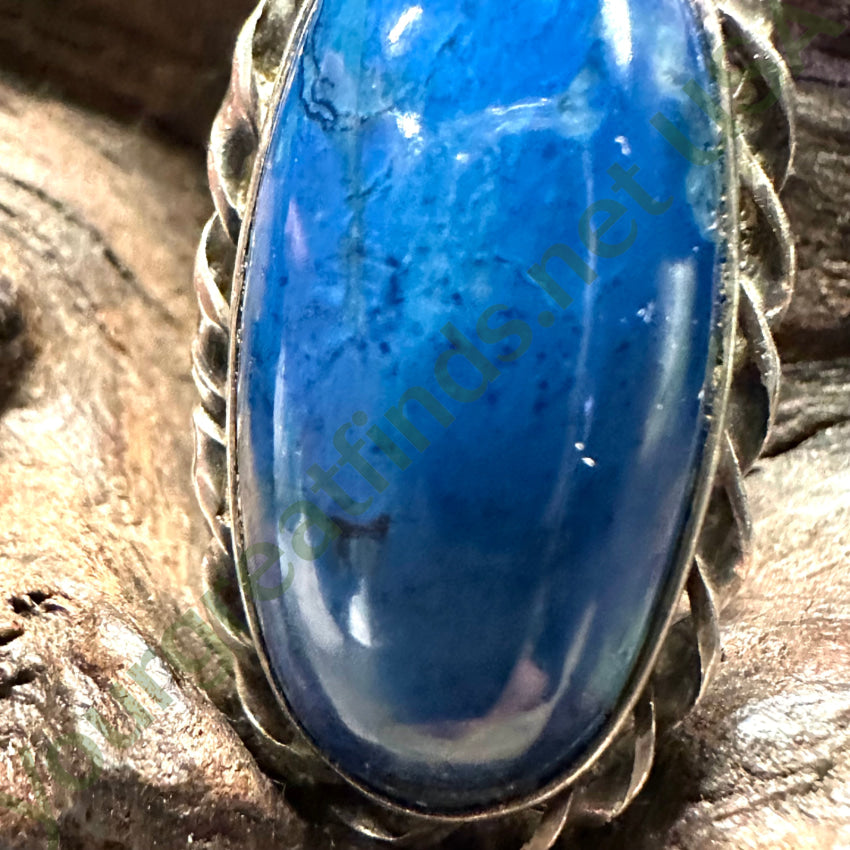 Sterling Silver Blue Lapis Lazuli Long Ring Size 5 Southwestern