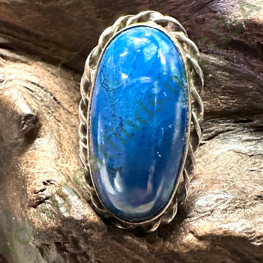 Sterling Silver Blue Lapis Lazuli Long Ring Size 5 Southwestern
