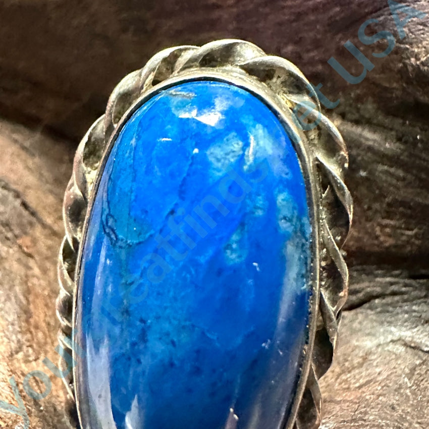 Sterling Silver Blue Lapis Lazuli Long Ring Size 5 Southwestern