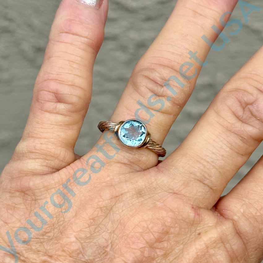 Sterling Silver & Blue Topaz Ring Size 8 Ring