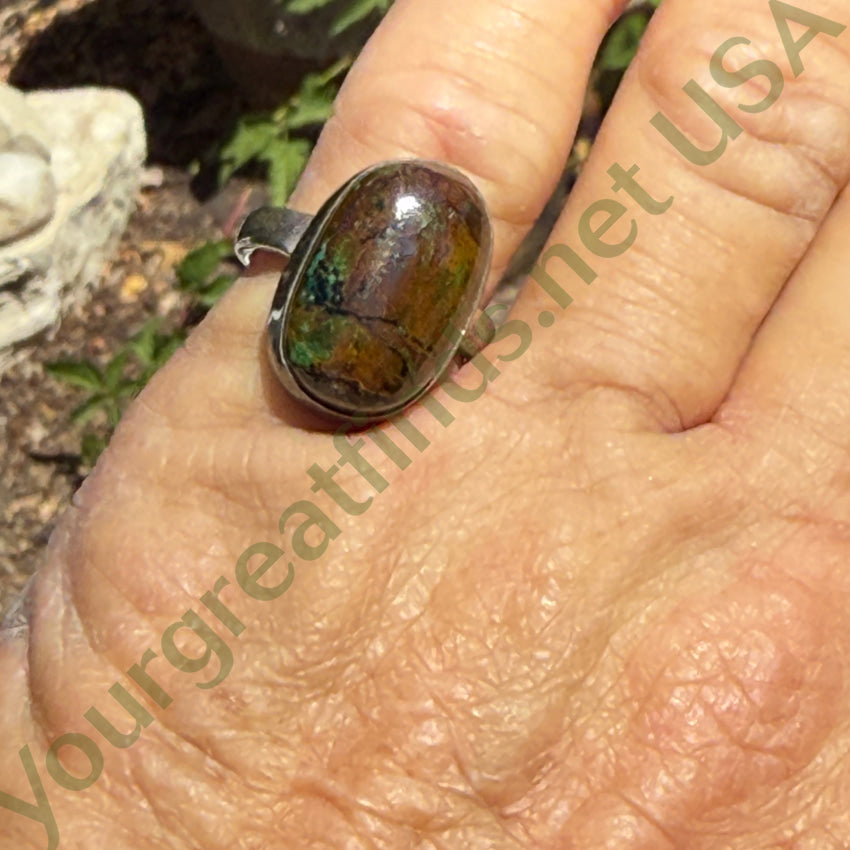 Sterling Silver & Boulder Turquoise Ring Size 6.5 ring