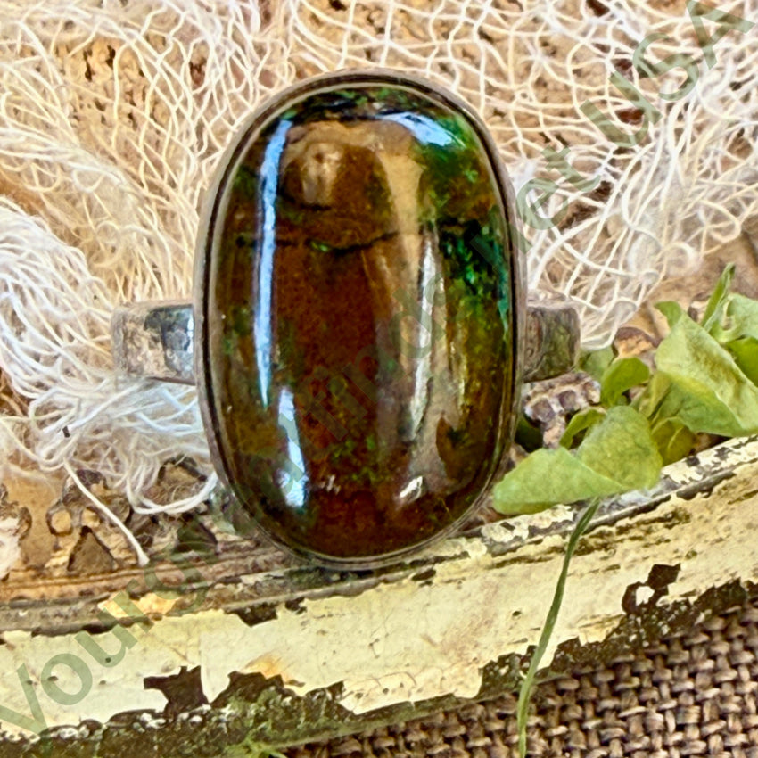 Sterling Silver & Boulder Turquoise Ring Size 6.5 ring