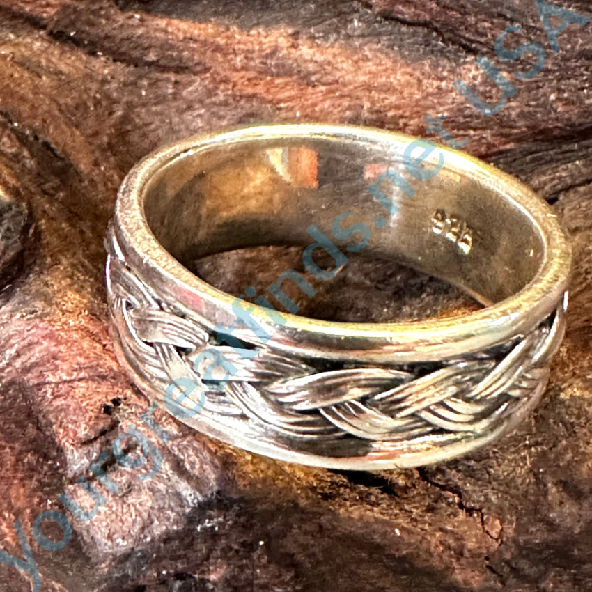 Sterling Silver Braid Band Ring Size 10 Great For Thumb Rings