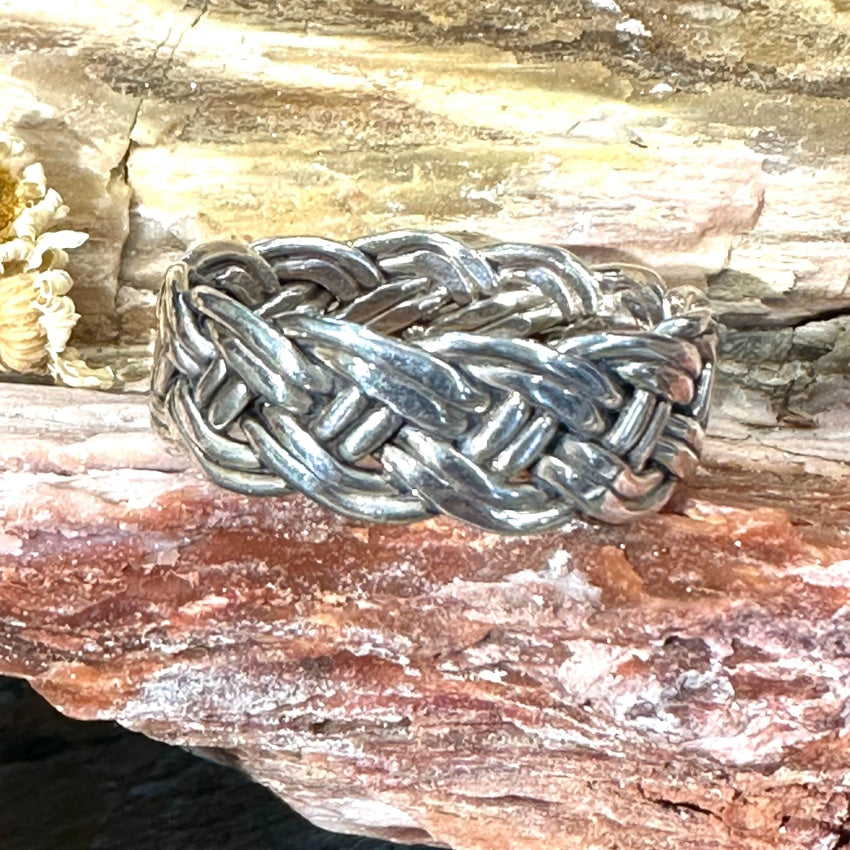Sterling Silver Braid Band Ring Size 13