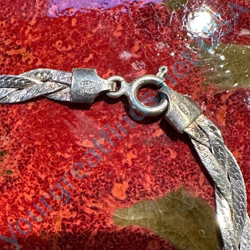 Sterling Silver Braided Chain Bracelet 7 1/8 L