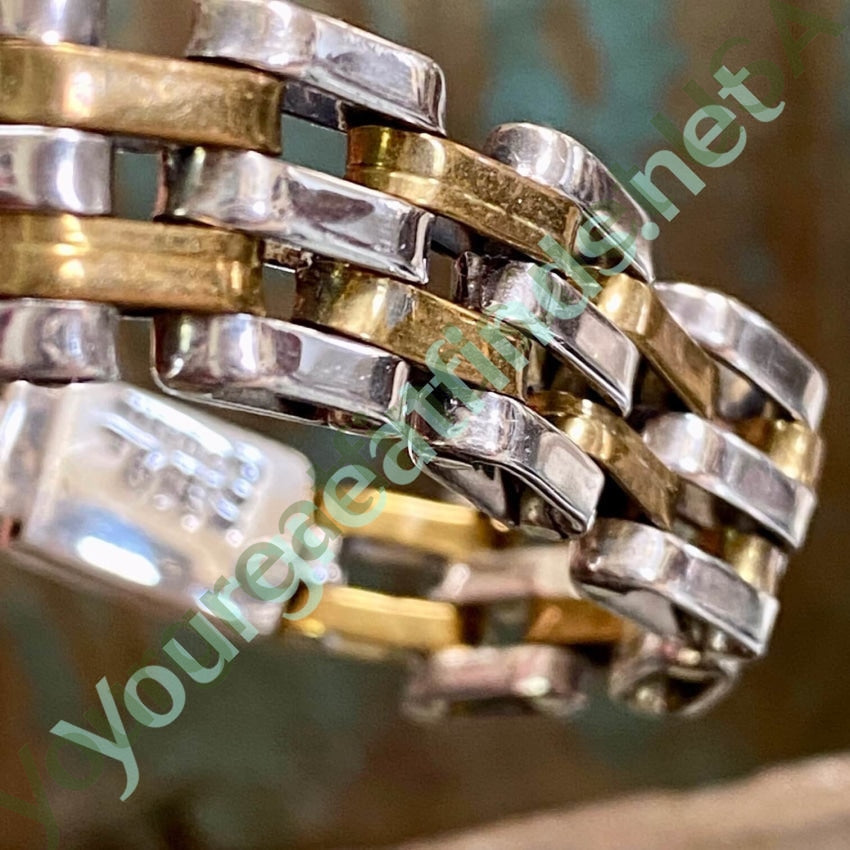 Sterling Silver Brass Bar Link Bracelet Mexico Yourgreatfinds