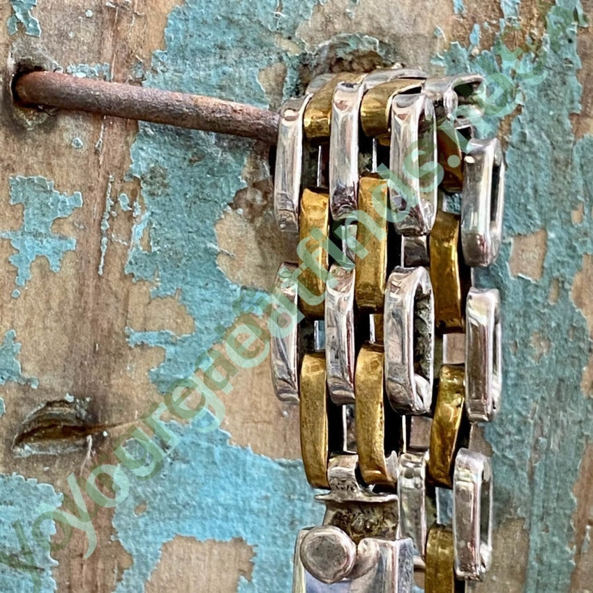 Sterling Silver Brass Bar Link Bracelet Mexico Yourgreatfinds