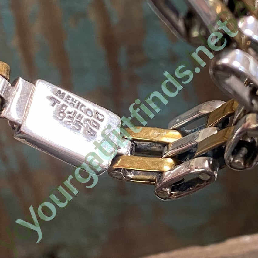 Sterling Silver Brass Bar Link Bracelet Mexico Yourgreatfinds