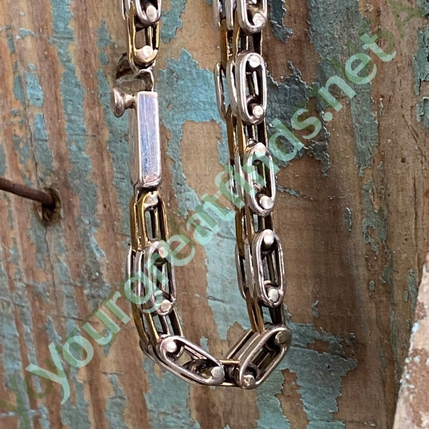 Sterling Silver Brass Bar Link Bracelet Mexico Yourgreatfinds