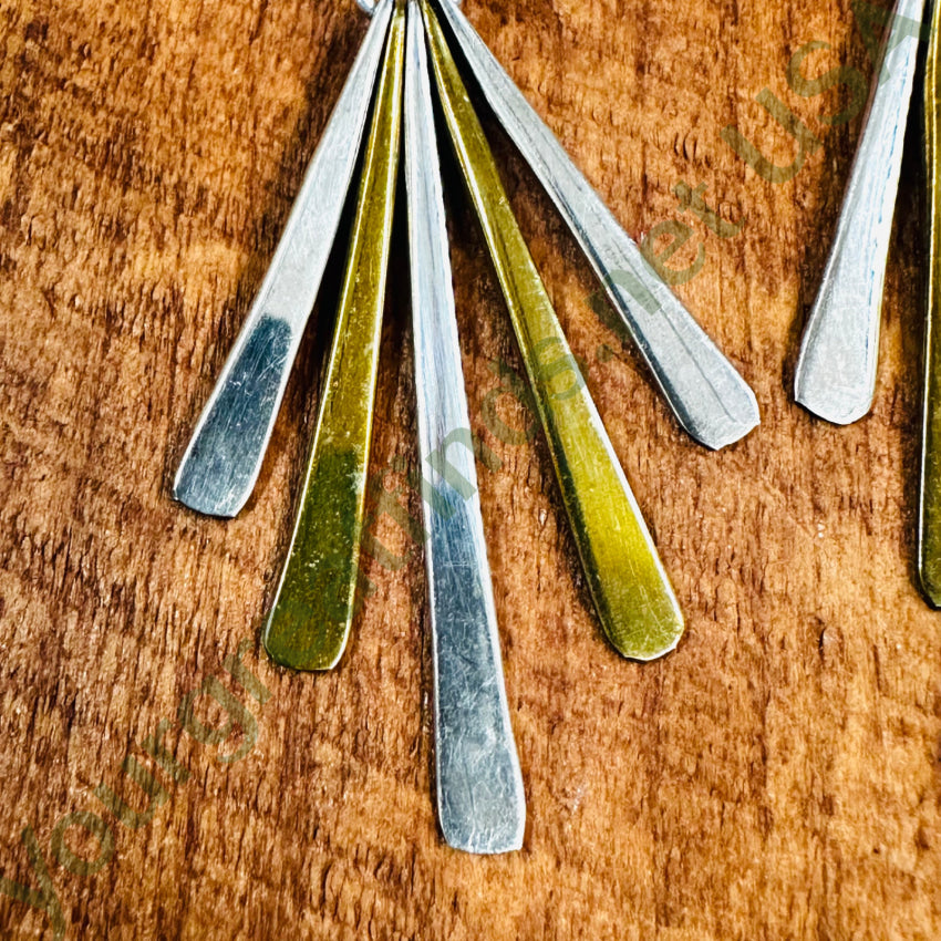 Sterling Silver & Brass Stick Pierced Earrings Taxco Mexico Earrings