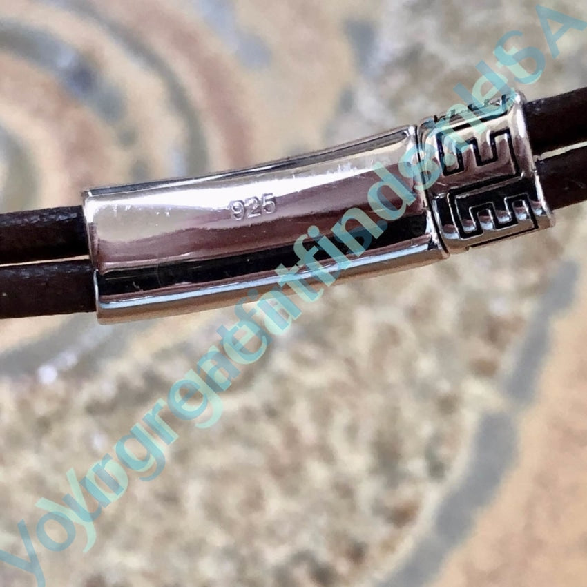 Sterling Silver Brown Leather Cording Bracelet