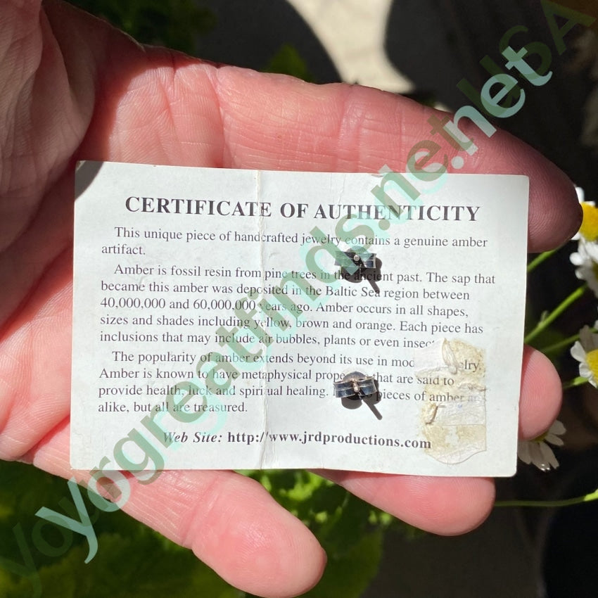 Sterling Silver Butterscotch Amber Pierced Stud Earrings Yourgreatfinds