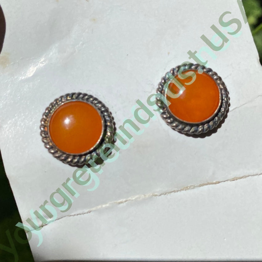 Sterling Silver Butterscotch Amber Pierced Stud Earrings Yourgreatfinds