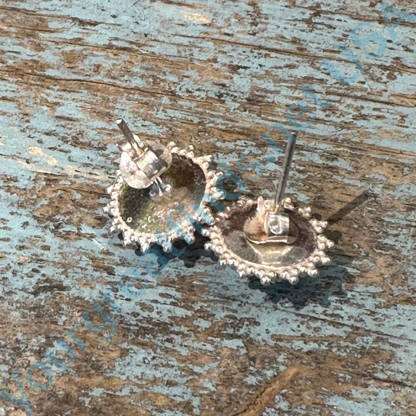 Sterling Silver Cannetille Pierced Post Earrings