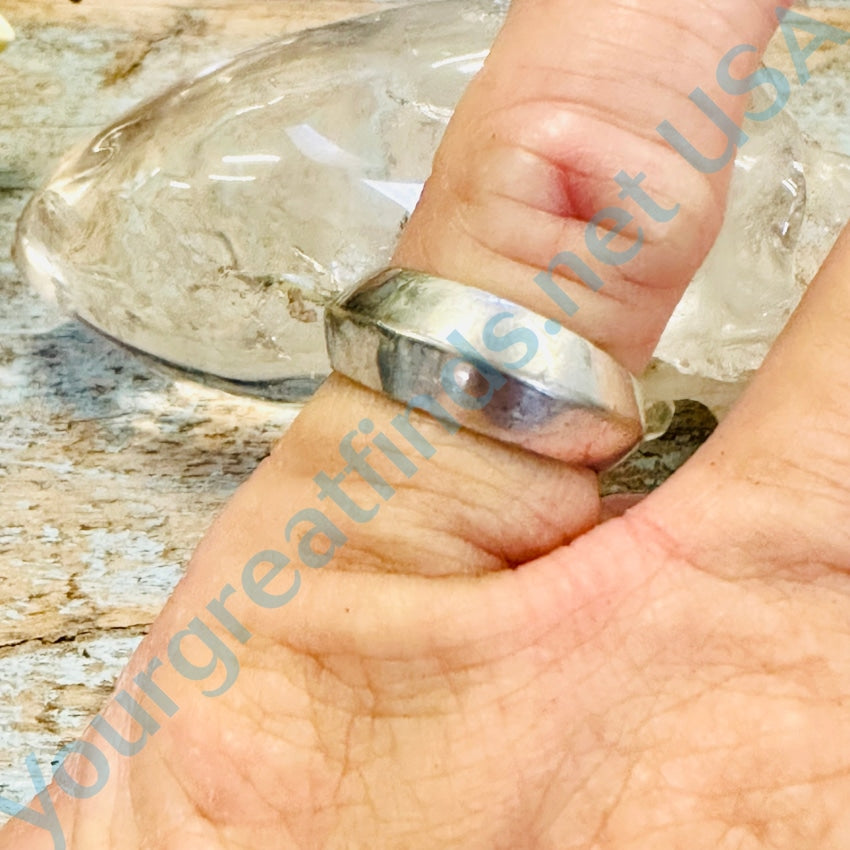 Sterling Silver Carinated Band Ring Size 5 3/4