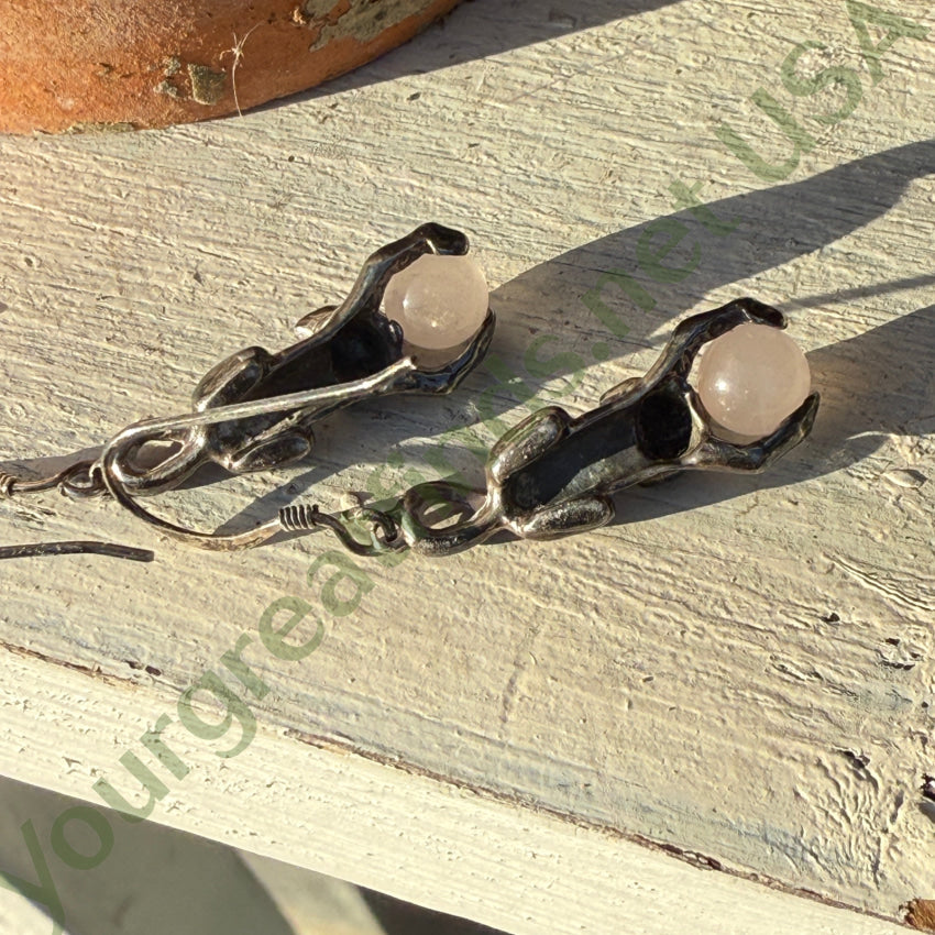 Sterling Silver Cat & Ball Pierced Earrings Earrings