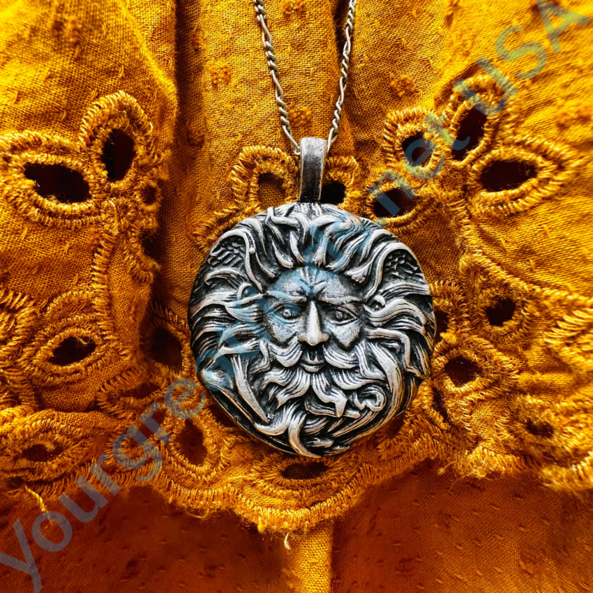 Sterling Silver Celtic God Of Sun & Light Belenos Pendant Chain Necklace Necklace