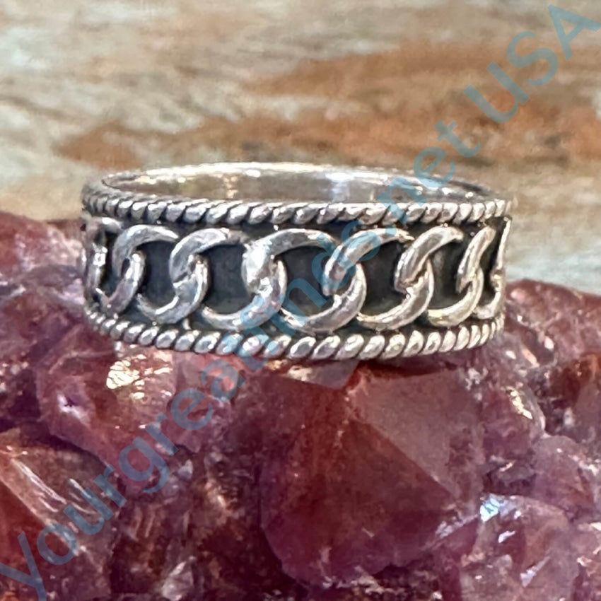 Sterling Silver Chain Band Ring Size 11.5