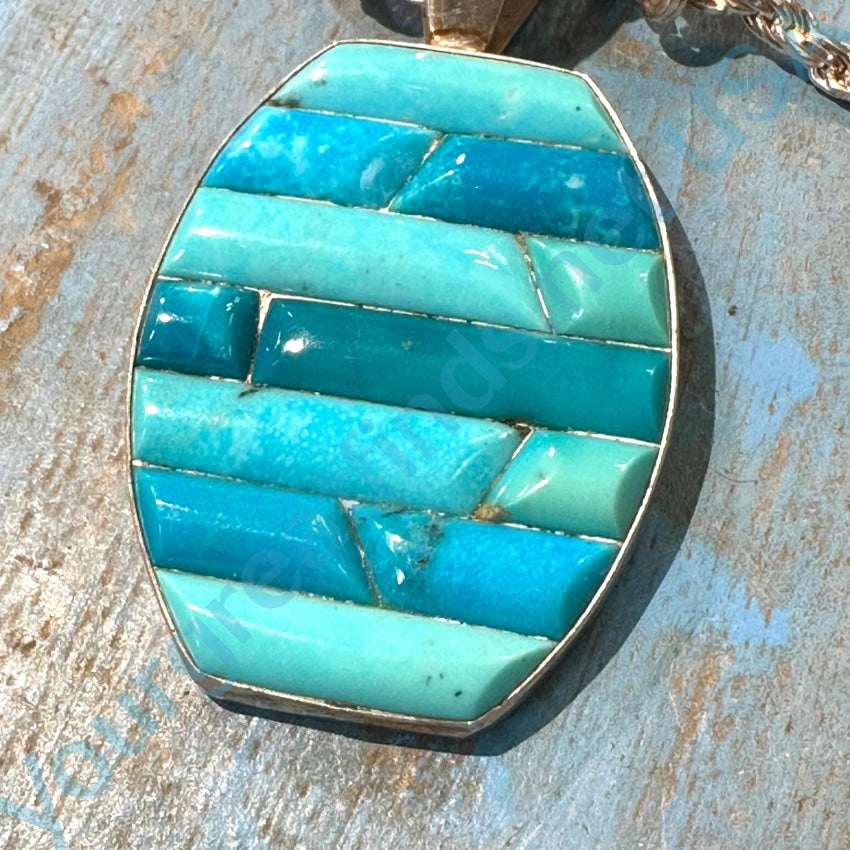 Sterling Silver Channel Inlay Turquoise Necklace Jay King