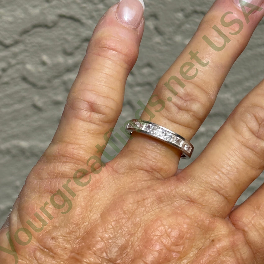 Sterling Silver & Channel Set Cubic Zirconia Ring Size 9 ring