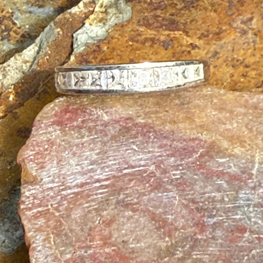 Sterling Silver & Channel Set Cubic Zirconia Ring Size 9 ring